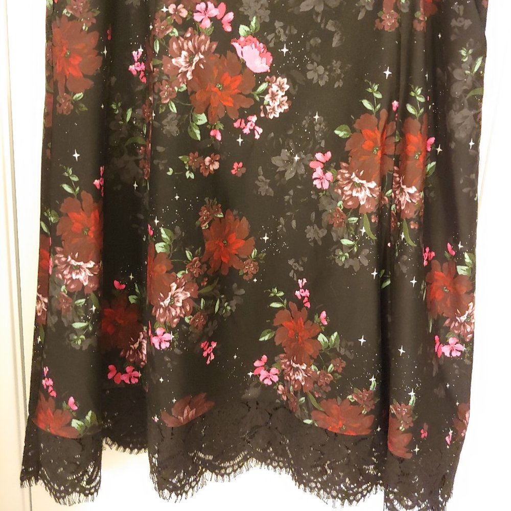 Glaxy and floral print skirt.